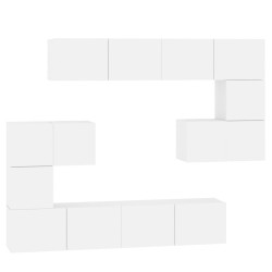 vidaXL Mobile Porta TV a Parete Bianco in Legno Multistrato