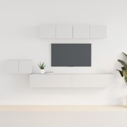 vidaXL Set di Mobili Porta TV 5 pz Bianco in Legno Multistrato