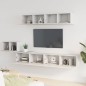 vidaXL Set di Mobili Porta TV 5 pz Bianco in Legno Multistrato vidaXL Set di Mobili Porta TV 5 pz Bianco in Legno Multistrato