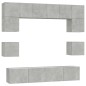 vidaXL Set Mobili Porta TV 8pz Grigio Cemento in Legno Multistrato vidaXL Set Mobili Porta TV 8pz Grigio Cemento in Legno Multistrato