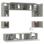 vidaXL Set Mobili Porta TV 8pz Grigio Cemento in Legno Multistrato vidaXL Set Mobili Porta TV 8pz Grigio Cemento in Legno Multistrato