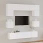vidaXL Set Mobili Porta TV 8pz Bianco in Legno Multistrato vidaXL Set Mobili Porta TV 8pz Bianco in Legno Multistrato