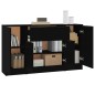 vidaXL Credenze 3 pz Nere in Legno Multistrato vidaXL Credenze 3 pz Nere in Legno Multistrato