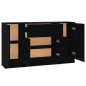 vidaXL Credenze 3 pz Nere in Legno Multistrato vidaXL Credenze 3 pz Nere in Legno Multistrato