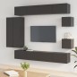 vidaXL Set Mobili Porta TV 8pz Nero in Legno Multistrato vidaXL Set Mobili Porta TV 8pz Nero in Legno Multistrato