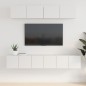 vidaXL Set di Mobili Porta TV 5 pz Bianco in Legno Multistrato vidaXL Set di Mobili Porta TV 5 pz Bianco in Legno Multistrato