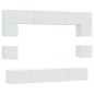 vidaXL Set Mobili Porta TV 8pz Bianco in Legno Multistrato vidaXL Set Mobili Porta TV 8pz Bianco in Legno Multistrato