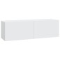 vidaXL Set Mobili Porta TV 8pz Bianco in Legno Multistrato vidaXL Set Mobili Porta TV 8pz Bianco in Legno Multistrato