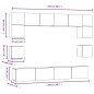 vidaXL Set Mobili Porta TV 8pz Bianco in Legno Multistrato vidaXL Set Mobili Porta TV 8pz Bianco in Legno Multistrato