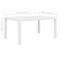 Tavolo da Giardino Bianco 150x90x72 cm in Plastica Stile Rattan Tavolo da Giardino Bianco 150x90x72 cm in Plastica Stile Rattan