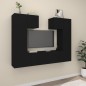 vidaXL Set Mobili Porta TV 6 pz Nero in Legno Multistrato vidaXL Set Mobili Porta TV 6 pz Nero in Legno Multistrato