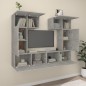 vidaXL Set di Mobili Porta TV 6 pz Grigio Cemento in Legno Multistrato vidaXL Set di Mobili Porta TV 6 pz Grigio Cemento in Legno Multistrato