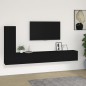 vidaXL Set Mobili Porta TV 3 pz Nero in Legno Multistrato vidaXL Set Mobili Porta TV 3 pz Nero in Legno Multistrato