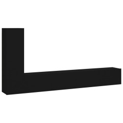 vidaXL Set Mobili Porta TV 3 pz Nero in Legno Multistrato
