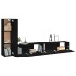 vidaXL Set Mobili Porta TV 3 pz Nero in Legno Multistrato vidaXL Set Mobili Porta TV 3 pz Nero in Legno Multistrato