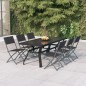 vidaXL Set da Pranzo per Giardino 7 pz Grigio e Nero vidaXL Set da Pranzo per Giardino 7 pz Grigio e Nero