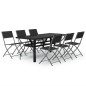 vidaXL Set da Pranzo per Giardino 7 pz Grigio e Nero vidaXL Set da Pranzo per Giardino 7 pz Grigio e Nero