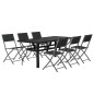 vidaXL Set da Pranzo per Giardino 7 pz Grigio e Nero vidaXL Set da Pranzo per Giardino 7 pz Grigio e Nero