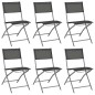 vidaXL Set da Pranzo per Giardino 7 pz Grigio e Nero vidaXL Set da Pranzo per Giardino 7 pz Grigio e Nero