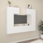 vidaXL Set di Mobili Porta TV 6 pz Bianco in Legno Multistrato vidaXL Set di Mobili Porta TV 6 pz Bianco in Legno Multistrato