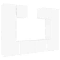 vidaXL Set di Mobili Porta TV 6 pz Bianco in Legno Multistrato
