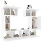vidaXL Set di Mobili Porta TV 6 pz Bianco in Legno Multistrato vidaXL Set di Mobili Porta TV 6 pz Bianco in Legno Multistrato