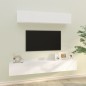 vidaXL Set di Mobili Porta TV 4 pz Bianco in Legno Multistrato vidaXL Set di Mobili Porta TV 4 pz Bianco in Legno Multistrato