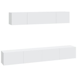 vidaXL Set di Mobili Porta TV 4 pz Bianco in Legno Multistrato