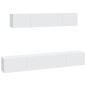 vidaXL Set di Mobili Porta TV 4 pz Bianco in Legno Multistrato vidaXL Set di Mobili Porta TV 4 pz Bianco in Legno Multistrato