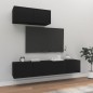 vidaXL Set Mobili Porta TV 3 pz Nero in Legno Multistrato vidaXL Set Mobili Porta TV 3 pz Nero in Legno Multistrato