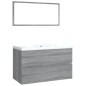 vidaXL Set di Mobili da Bagno Grigio Sonoma in Legno Multistrato vidaXL Set di Mobili da Bagno Grigio Sonoma in Legno Multistrato