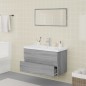 vidaXL Set di Mobili da Bagno Grigio Sonoma in Legno Multistrato vidaXL Set di Mobili da Bagno Grigio Sonoma in Legno Multistrato