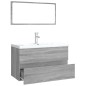 vidaXL Set di Mobili da Bagno Grigio Sonoma in Legno Multistrato vidaXL Set di Mobili da Bagno Grigio Sonoma in Legno Multistrato