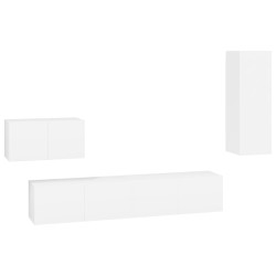 vidaXL Set di Mobili Porta TV 4 pz Bianco in Legno Multistrato