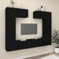 vidaXL Set Mobili Porta TV 6 pz Nero in Legno Multistrato vidaXL Set Mobili Porta TV 6 pz Nero in Legno Multistrato