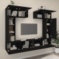 vidaXL Set Mobili Porta TV 6 pz Nero in Legno Multistrato vidaXL Set Mobili Porta TV 6 pz Nero in Legno Multistrato