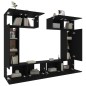 vidaXL Set Mobili Porta TV 6 pz Nero in Legno Multistrato vidaXL Set Mobili Porta TV 6 pz Nero in Legno Multistrato