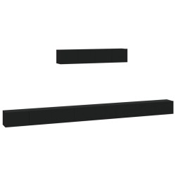 vidaXL Set Mobili Porta TV 6 pz Nero in Legno Multistrato
