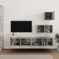 vidaXL Set di Mobili Porta TV 4 pz Grigio Cemento in Legno Multistrato vidaXL Set di Mobili Porta TV 4 pz Grigio Cemento in Legno Multistrato