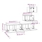 vidaXL Set di Mobili Porta TV 4 pz Grigio Cemento in Legno Multistrato vidaXL Set di Mobili Porta TV 4 pz Grigio Cemento in Legno Multistrato