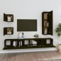 vidaXL Set di Mobili Porta TV 5 pz Nero in Legno Multistrato vidaXL Set di Mobili Porta TV 5 pz Nero in Legno Multistrato