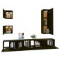 vidaXL Set di Mobili Porta TV 5 pz Nero in Legno Multistrato vidaXL Set di Mobili Porta TV 5 pz Nero in Legno Multistrato