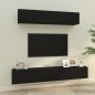 vidaXL Set Mobili Porta TV 4 pz Nero in Legno Multistrato vidaXL Set Mobili Porta TV 4 pz Nero in Legno Multistrato