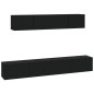 vidaXL Set Mobili Porta TV 4 pz Nero in Legno Multistrato vidaXL Set Mobili Porta TV 4 pz Nero in Legno Multistrato