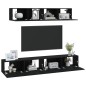vidaXL Set Mobili Porta TV 4 pz Nero in Legno Multistrato vidaXL Set Mobili Porta TV 4 pz Nero in Legno Multistrato