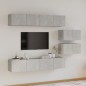 vidaXL Set di Mobili Porta TV 6 pz Grigio Cemento in Legno Multistrato vidaXL Set di Mobili Porta TV 6 pz Grigio Cemento in Legno Multistrato