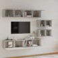 vidaXL Set di Mobili Porta TV 6 pz Grigio Cemento in Legno Multistrato vidaXL Set di Mobili Porta TV 6 pz Grigio Cemento in Legno Multistrato