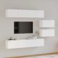 vidaXL Set di Mobili Porta TV 6 pz Bianco in Legno Multistrato vidaXL Set di Mobili Porta TV 6 pz Bianco in Legno Multistrato