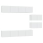 vidaXL Set di Mobili Porta TV 6 pz Bianco in Legno Multistrato vidaXL Set di Mobili Porta TV 6 pz Bianco in Legno Multistrato