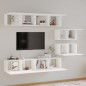 vidaXL Set di Mobili Porta TV 6 pz Bianco in Legno Multistrato vidaXL Set di Mobili Porta TV 6 pz Bianco in Legno Multistrato